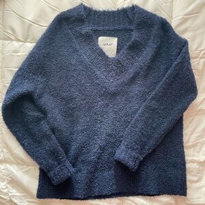 Aerie Navy V-Neck Oversized Sweater